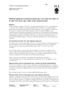 Riktlinjer gällande ensamkommande barn och unga