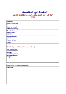 Ansökan om stipendium för bästa förbättrings