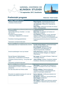 Preliminärt program - Karolinska Trial Alliance