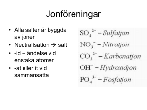 Jonföreningar - Benny Jansson MaNO
