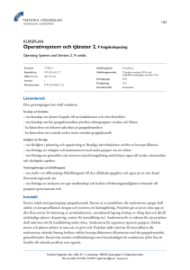 Operativsystem och tjänster 2, 9 högskolepoäng