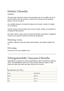 Holistic Chlorella Näringsinnehåll i Yaeyama Chlorella