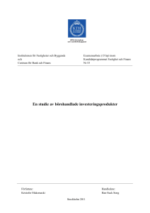 En studie av börshandlade investeringsprodukter
