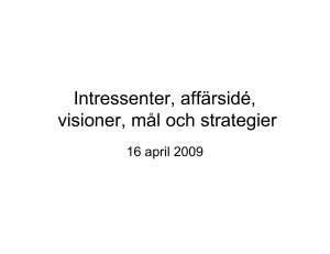 PPT Intressenter och affärsidéer