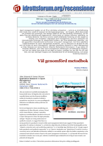 Qualitative Research in Sport Management