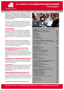 OCH ADMINISTRATIONSPROGRAMMET Yrkesprogram
