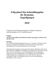 Handlingsplan mot mobbning och kränkande behandling
