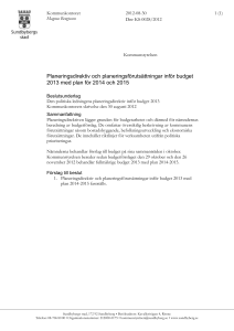 Planeringsdirektiv och planeringsförutsättningar