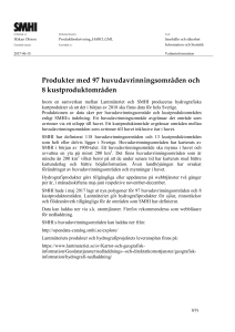 Produkter med 97 huvudavrinningsområden och 8