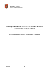 Handlingsplan för Boxholms kommuns skolor avseende