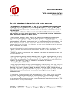 pressmeddelande forskningsinformation