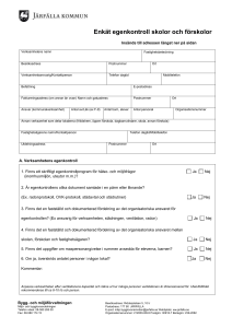 Enkät - Egenkontroll för skola och förskola