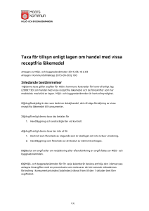 Taxa för tillsyn enligt lagen om handel med vissa receptfria läkemedel