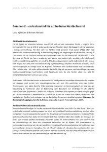 Artikel 26 ComFor-2 - en testmetod för att bedöma förståelsenivå