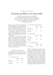 Psykiska problem och könsroller