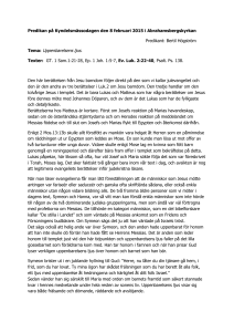 Tema: Uppenbarelsens ljus.