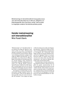 Gender mainstreaming och intersektionalitet Nira Yuval