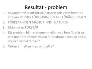 Resultat -‐ problem