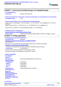 Namnet på ämnet/blandningen och bolaget/företaget