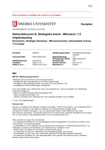Kursplan Nationalekonomi B, Strategiska beslut