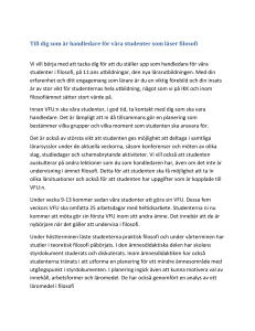 Till dig som är handledare för våra studenter som läser filosofi Vi vill
