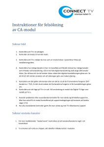 Instruktioner fo r felso kning av CA-modul