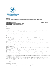 Fysiologi, patofysiologi och klinisk farmakologi inom kirurgisk