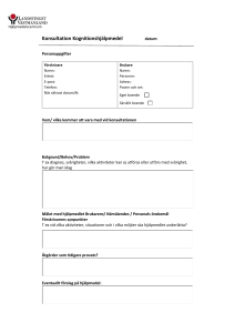 Konsultation inför utprovning av kognitionshjälpmedel