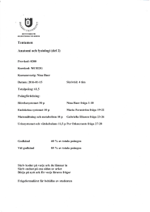 Tentamen Anatomi och fysiologi (del 2)