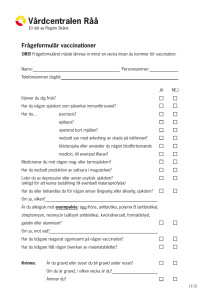 Frågeformulär vaccinationer