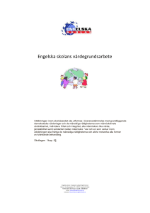 Engelska skolans värdegrundsarbete Utbildningen inom