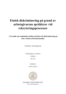 Etnisk diskriminering på grund av arbetsgivarens språkkrav vid