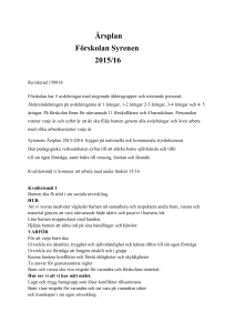 Årsplan Förskolan Syrenen 2015/16