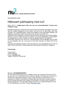 PRESSMEDDELANDE Hälsosam julshopping med nu3 Berlin
