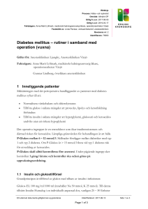 Diabetes mellitus – rutiner i samband med operation (vuxna)
