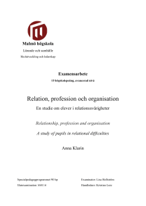 Relation, profession och organisation