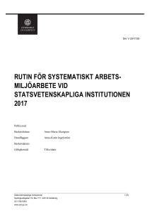 Rutin för systematiskt arbetsmiljöarbete vid statsvetenskapliga