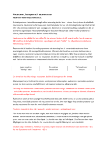 Neutroner, isotoper och atommassor