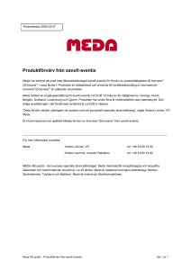 Produktförvärv från sanofi-aventis Meda har tecknat ett avtal med