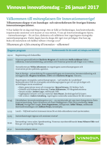 Vinnovas innovationsdag – 26 januari 2017