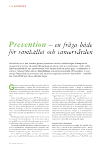 Prevention - Onkologi i Sverige