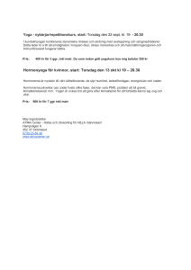 Hormonyoga för kvinnor, start: Torsdag den 13 okt kl 19 – 20.30