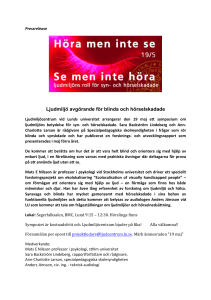 Ljudmiljö avgörande för blinda och hörselskadade