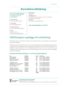 Barnskötarutbildning Utbildningens upplägg