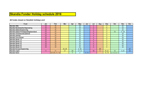 Skandia Fonder Holiday schedule 2016