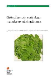 Grönsaker och rotfrukter - analys av näringsämnen