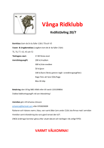 Vånga Ridklubb Kvällstävling 20/7