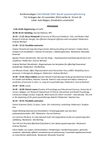 Konferensdagen VAD PASSAR VEM? Aktuell psykoterapiforskning