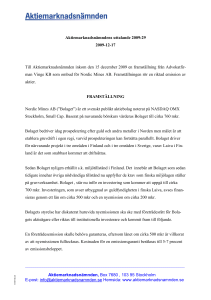 2009:29 - Aktiemarknadsnämnden