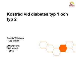 Kostråd vid diabetes typ 1 och typ 2